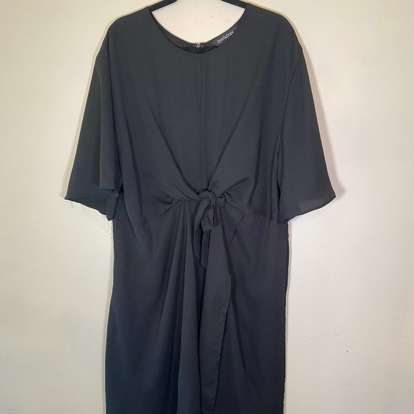 NWOT Davi & Dani Black Tie Waist Midi Dress - Picture 2 of 6